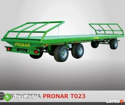 Przyczepa platformowa 11 t PRONAR T023 trzyosiowa