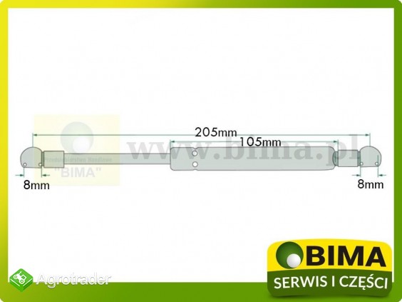 Siłownik amortyzator gazowy Case IH CS105,CS85,CS95 - zdjęcie 1